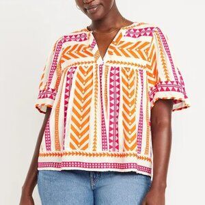 Old Navy Split-Neck Textured Top